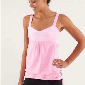 Lululemon Athletica Back On Track Tank in pink shell Size 6